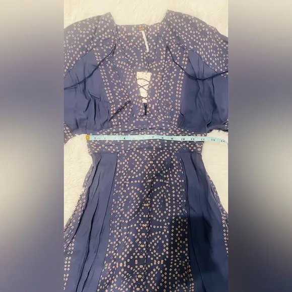 Free People NWT Modern Kimono Maxi Dress Size 0 XS Blue
