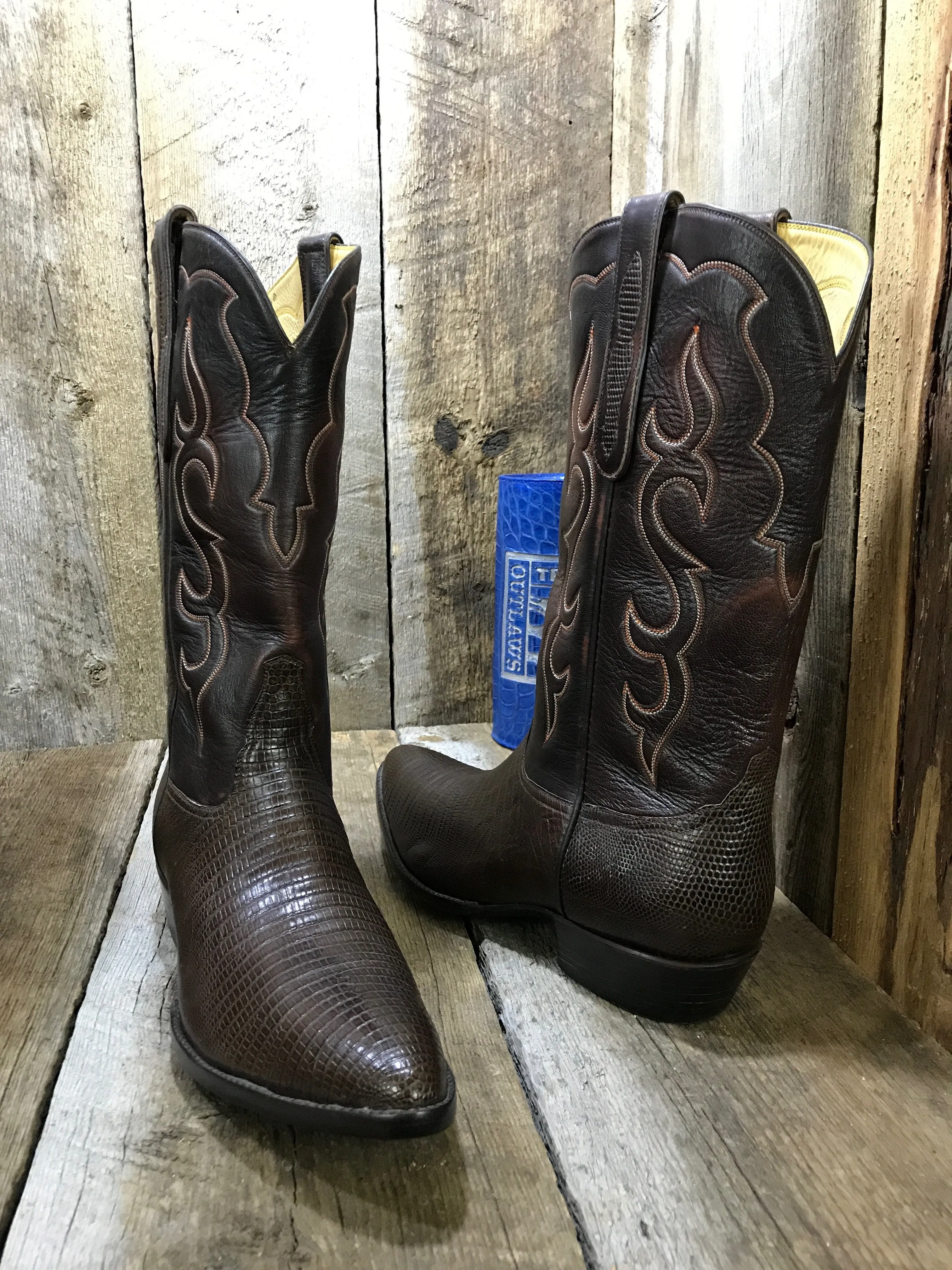 French Calf Choc Lizard Tres Outlaws Men's Classic  Boot 4405
