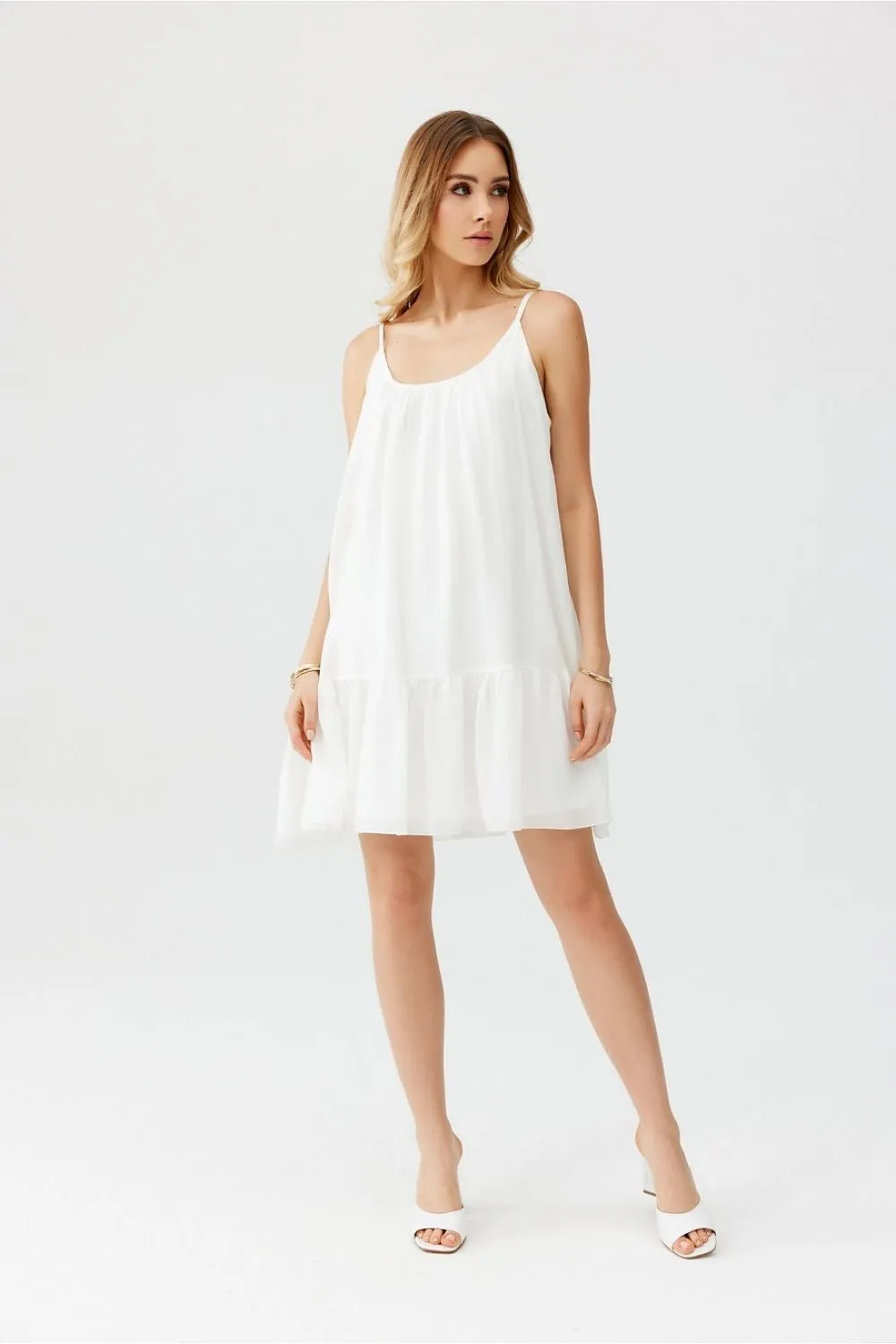 Frilled Oversized Strapless Dress