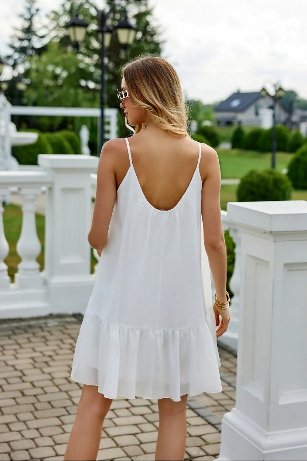 Frilled Oversized Strapless Dress