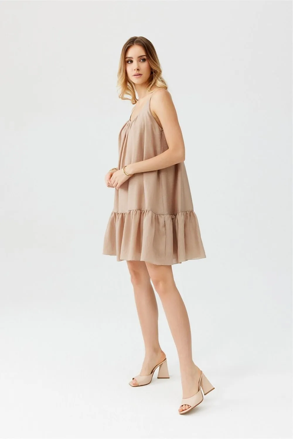 Frilled Oversized Strapless Dress