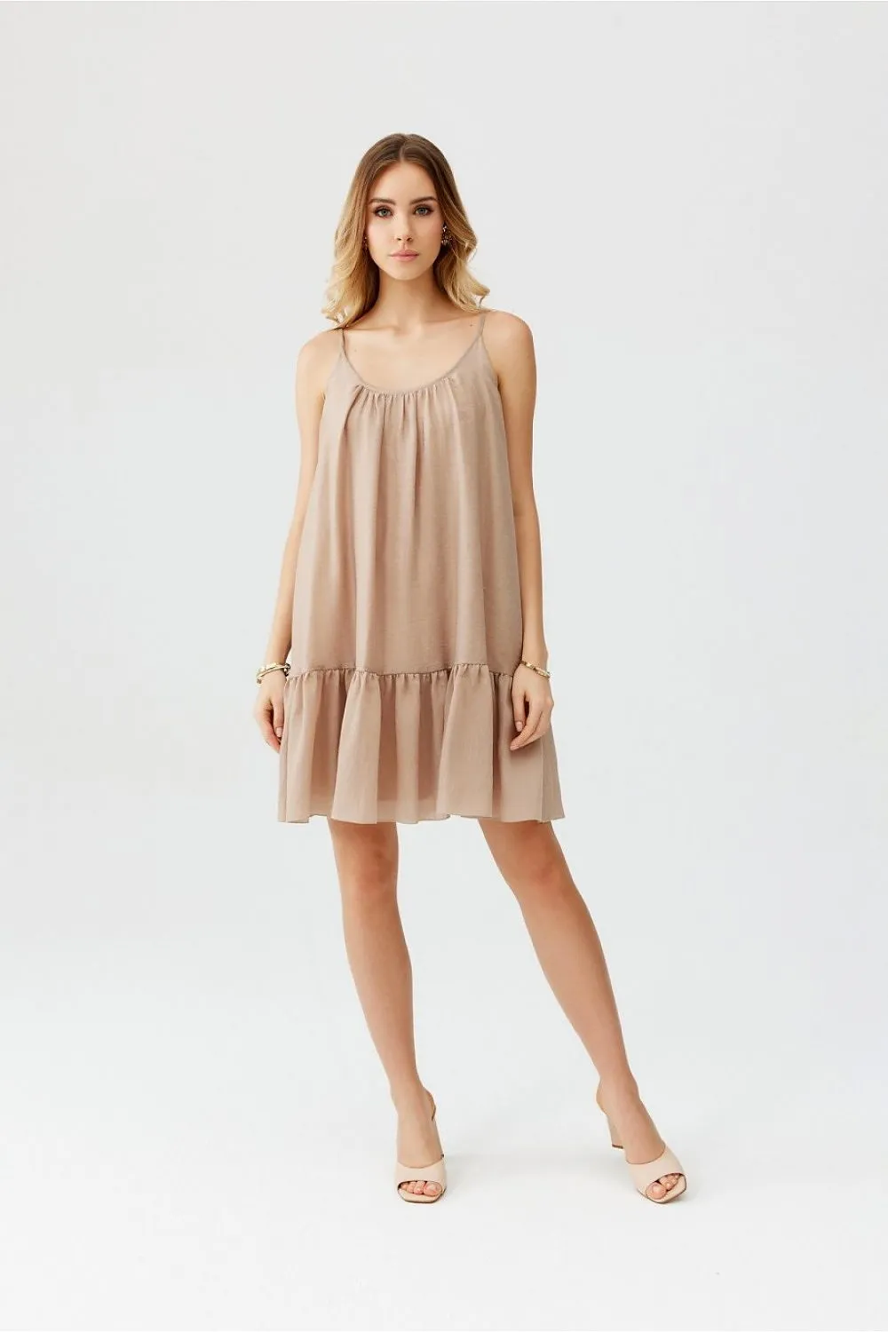 Frilled Oversized Strapless Dress
