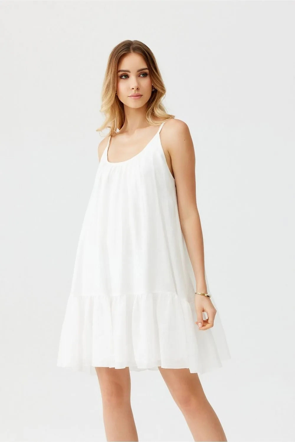 Frilled Oversized Strapless Dress