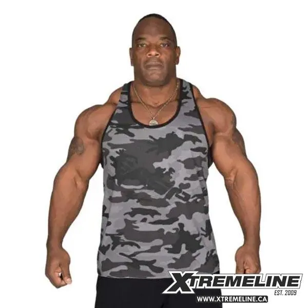 GASP Vintage T-Back Tank, Grey Camo