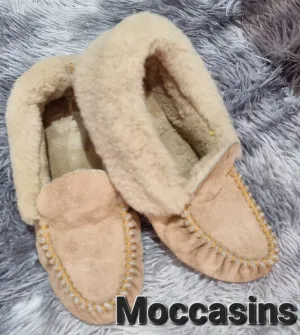 Genuine Sheepskin Slippers Moccasins