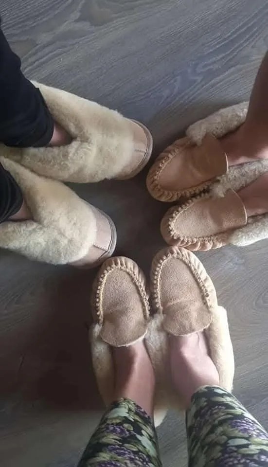 Genuine Sheepskin Slippers Moccasins