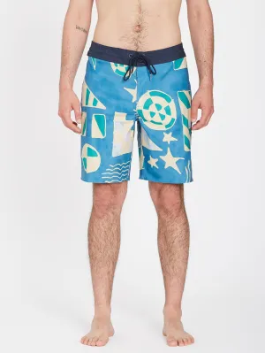 Geo Stoney 19" Boardshort - AGED INDIGO