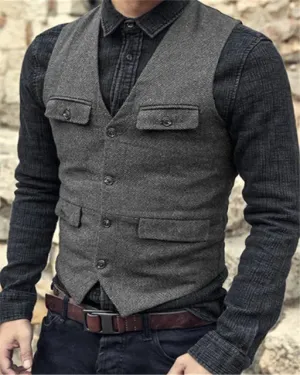Gilet Vintage™ | Men's Single-Breasted Vest | Lightweight Fabric, Stylish Design & Comfortable Fit