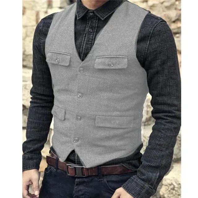Gilet Vintage™ | Men's Single-Breasted Vest | Lightweight Fabric, Stylish Design & Comfortable Fit