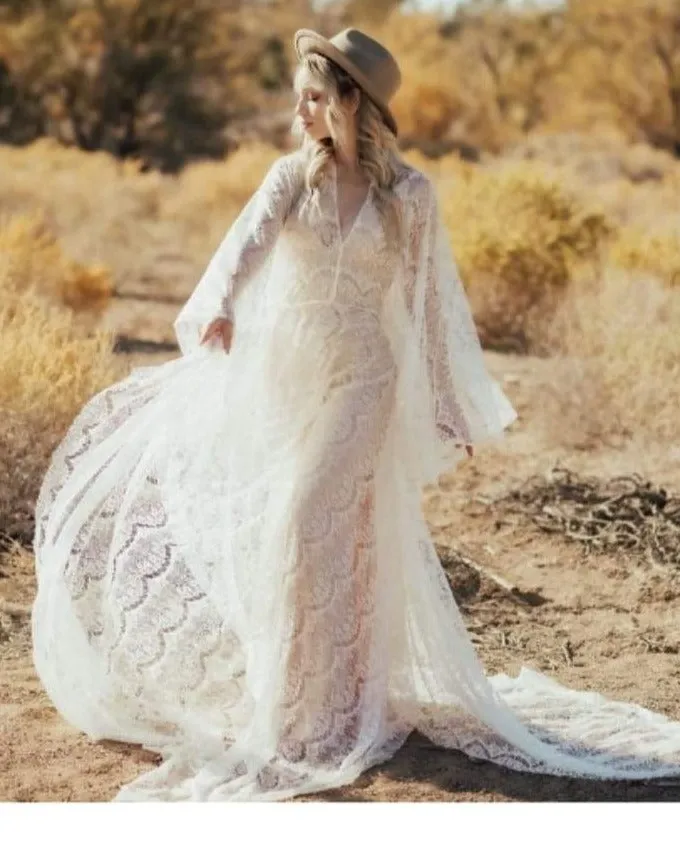 Glamorous BoHo Beachwedding Lace dream, Maternity (and not) photo dress