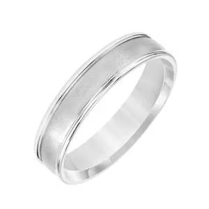Goldman 5MM Men's Satin and Polished Wedding Band in Platinum