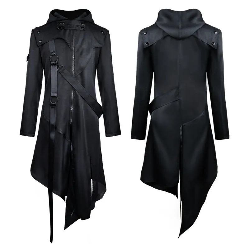Gothic Raven™ | Men's Gothic Hooded Trench Coat | Durable Fabric, Stylish Design & Adjustable Fit