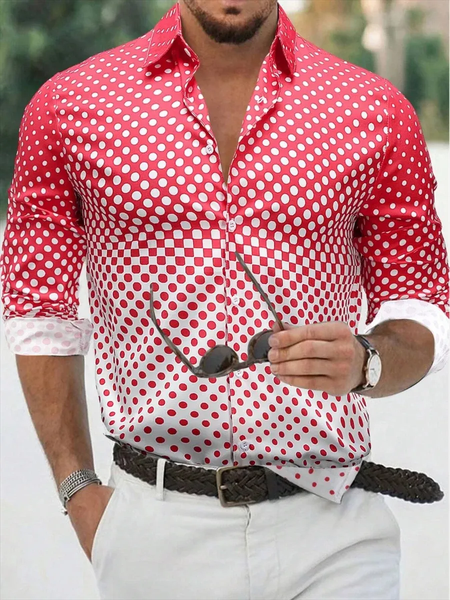 Gradient Luxe™ | Men's Long Sleeve Slim Fit Shirt | Lightweight Fabric, Button Closure & Stylish Gradient Design