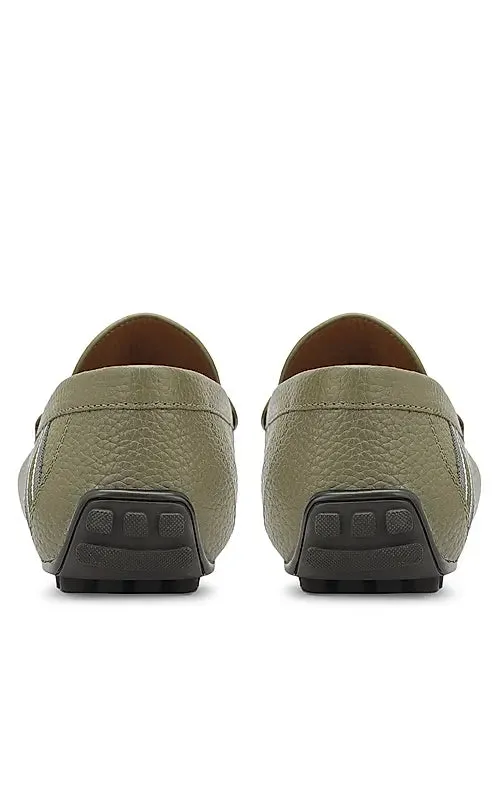 Green Moccasins With Metal Buckle