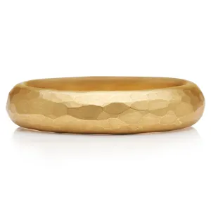 Half Round Hammered Band in 20K Peach Gold- 5mm