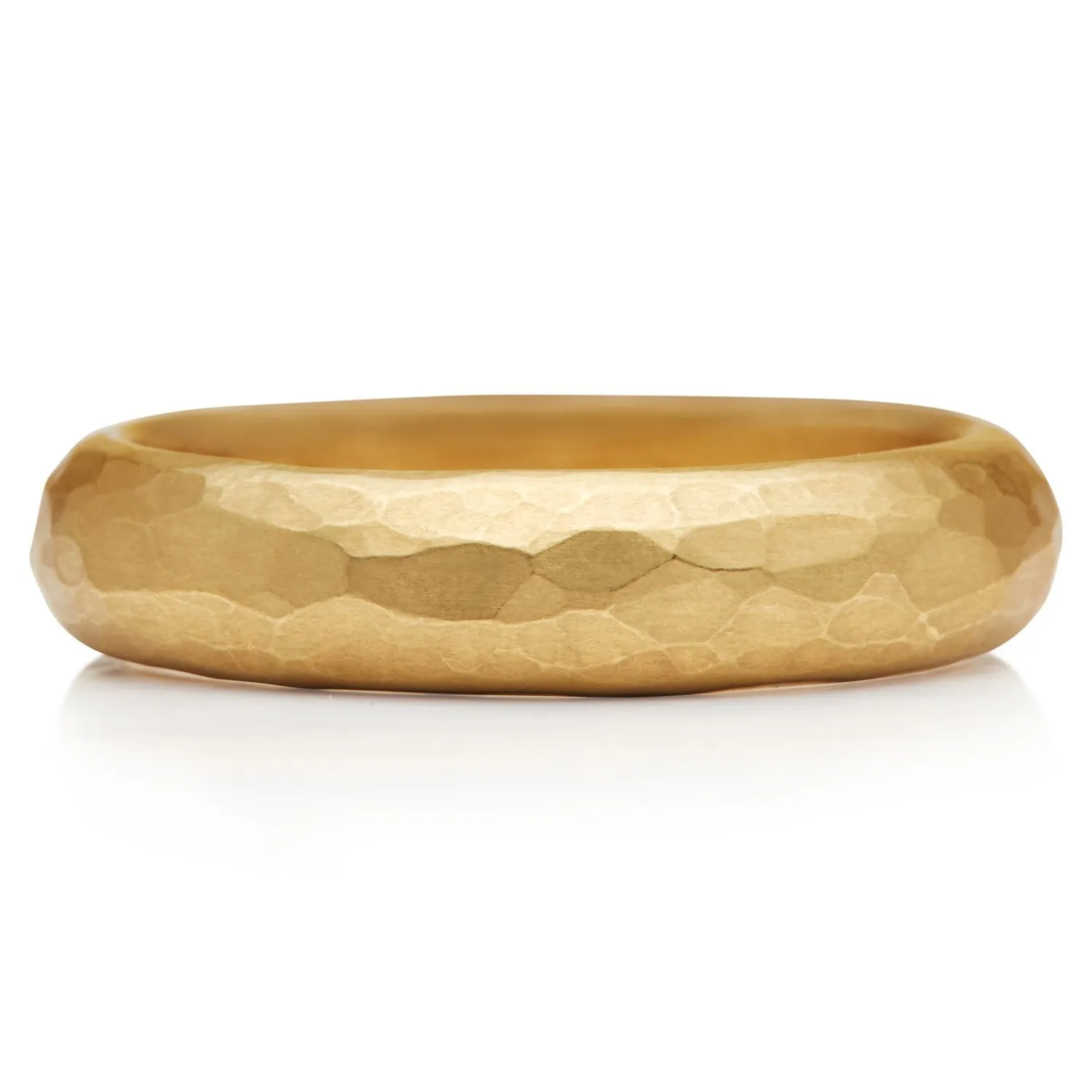 Half Round Hammered Band in 20K Peach Gold- 5mm