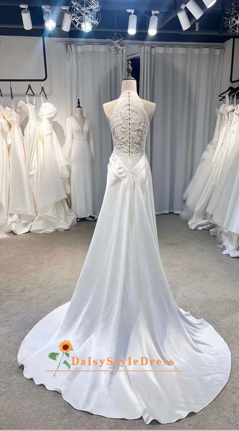 Halter Neckline Vintage Wedding Dress