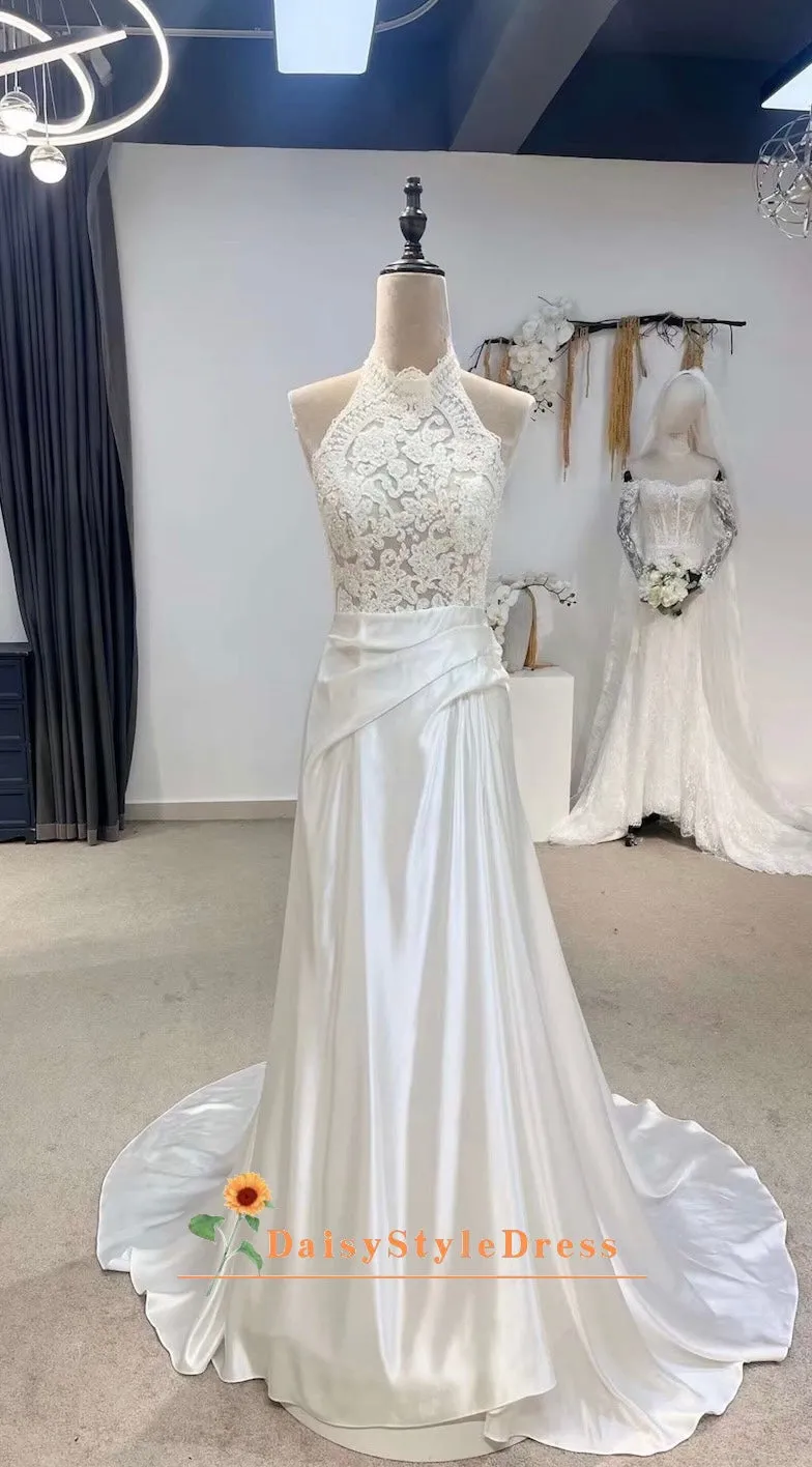Halter Neckline Vintage Wedding Dress