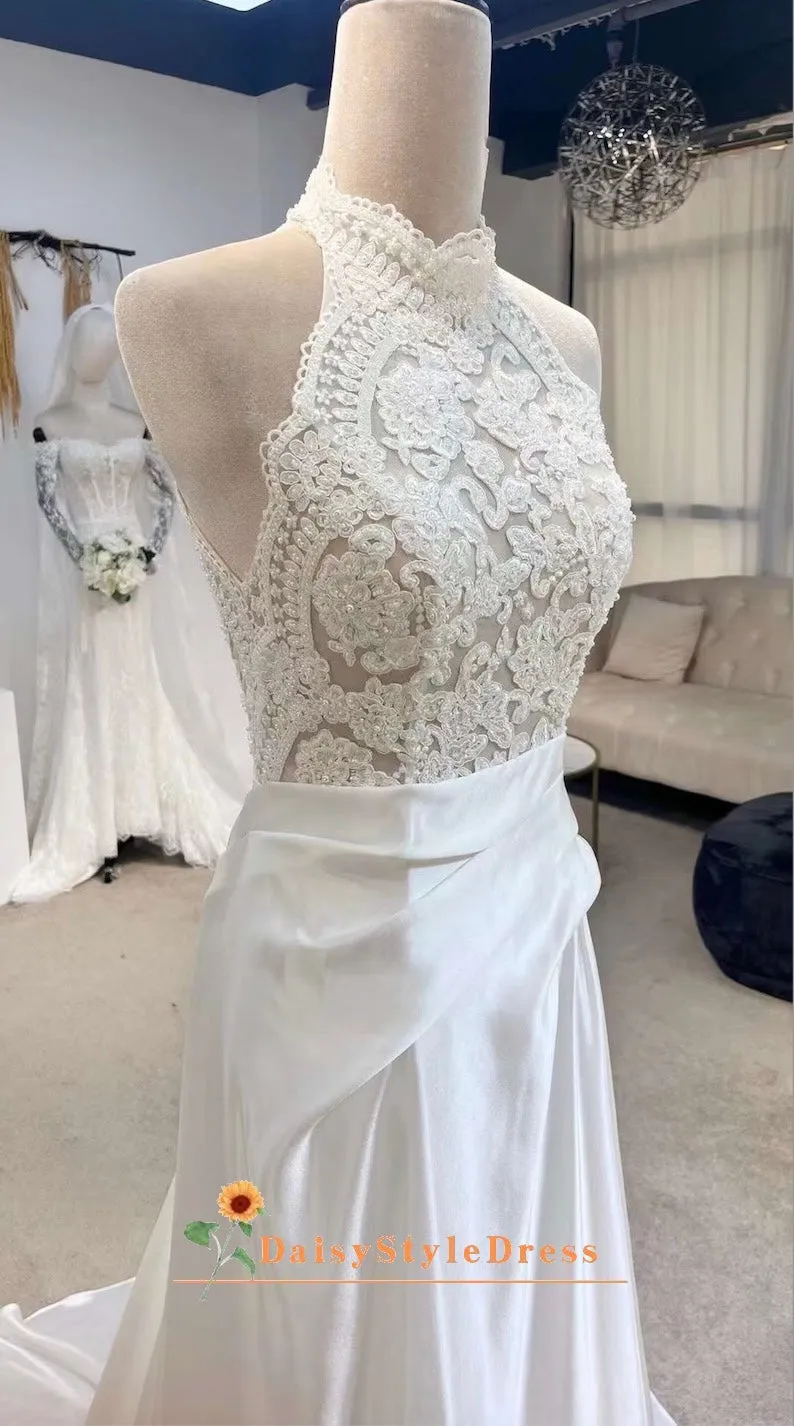 Halter Neckline Vintage Wedding Dress