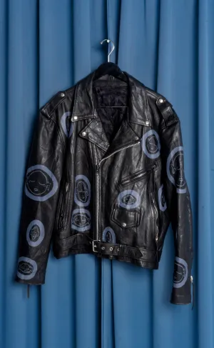 Hand Painted 'AOY' Leather Jacket - XL