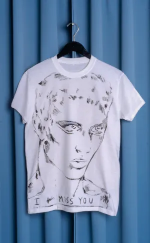 Hand Painted 'I Miss You' T-shirt - Medium