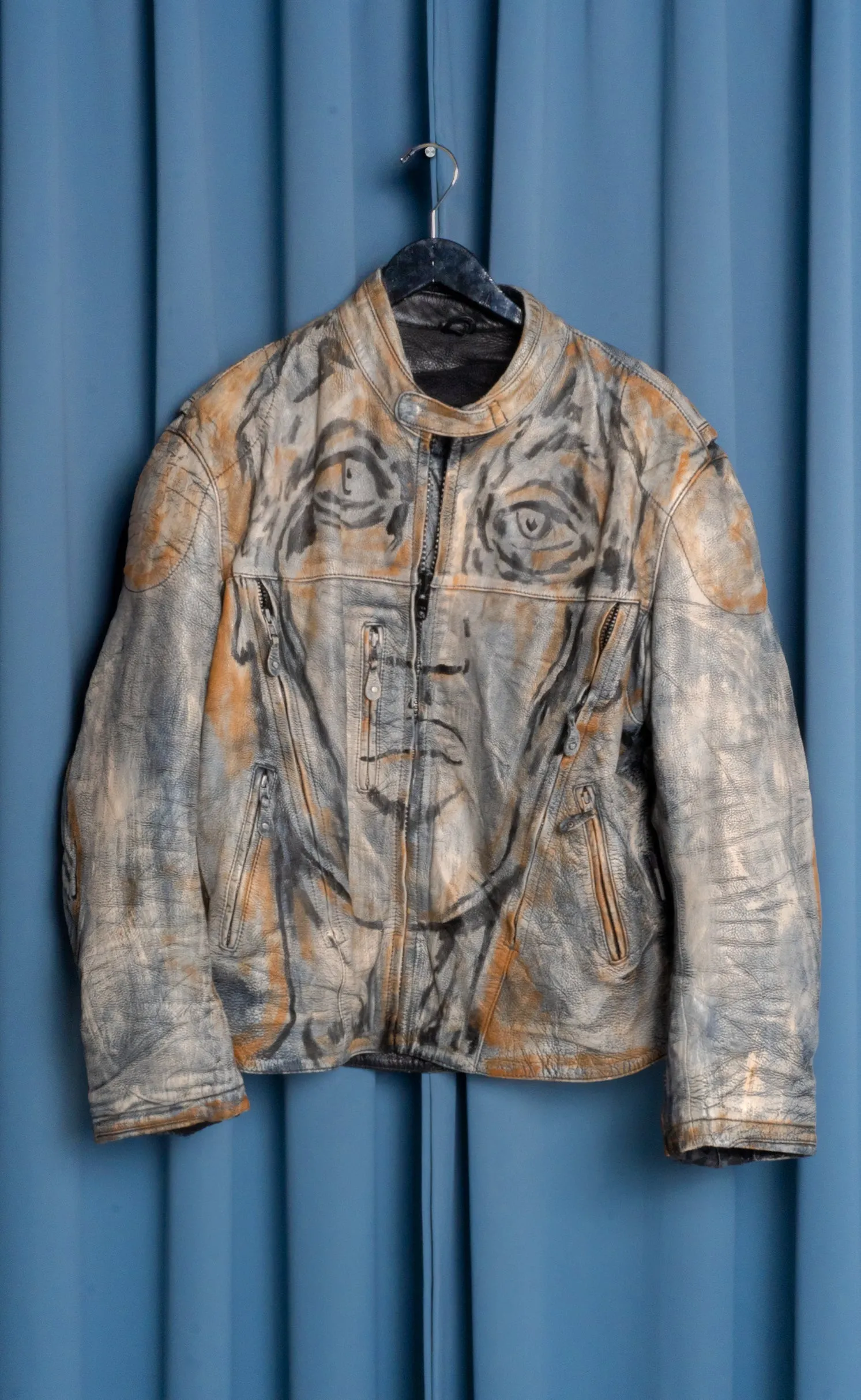 Hand Painted 'Tyler' Leather Jacket - XL