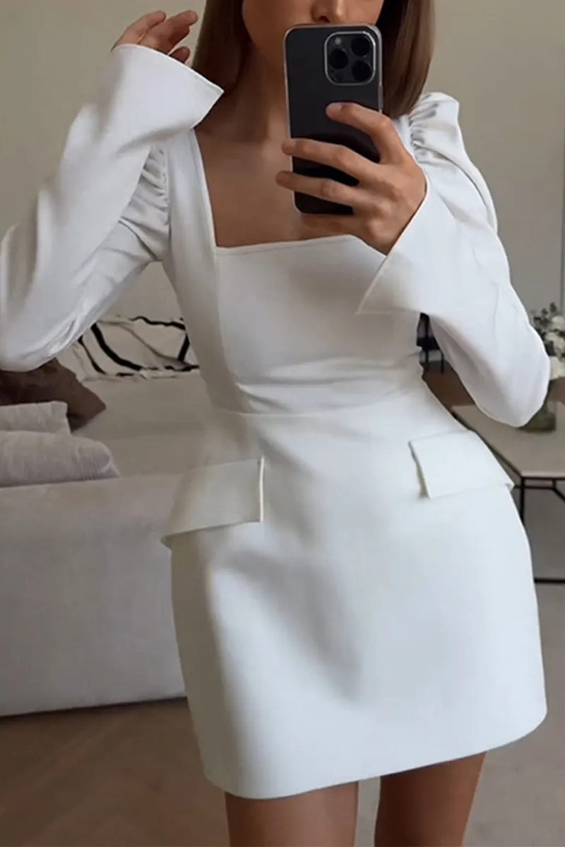 HBS1182 Modern Chic Square Neck Dress