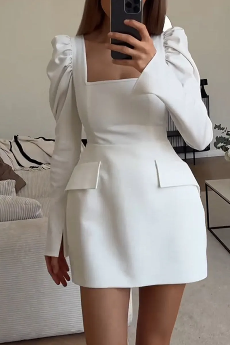 HBS1182 Modern Chic Square Neck Dress