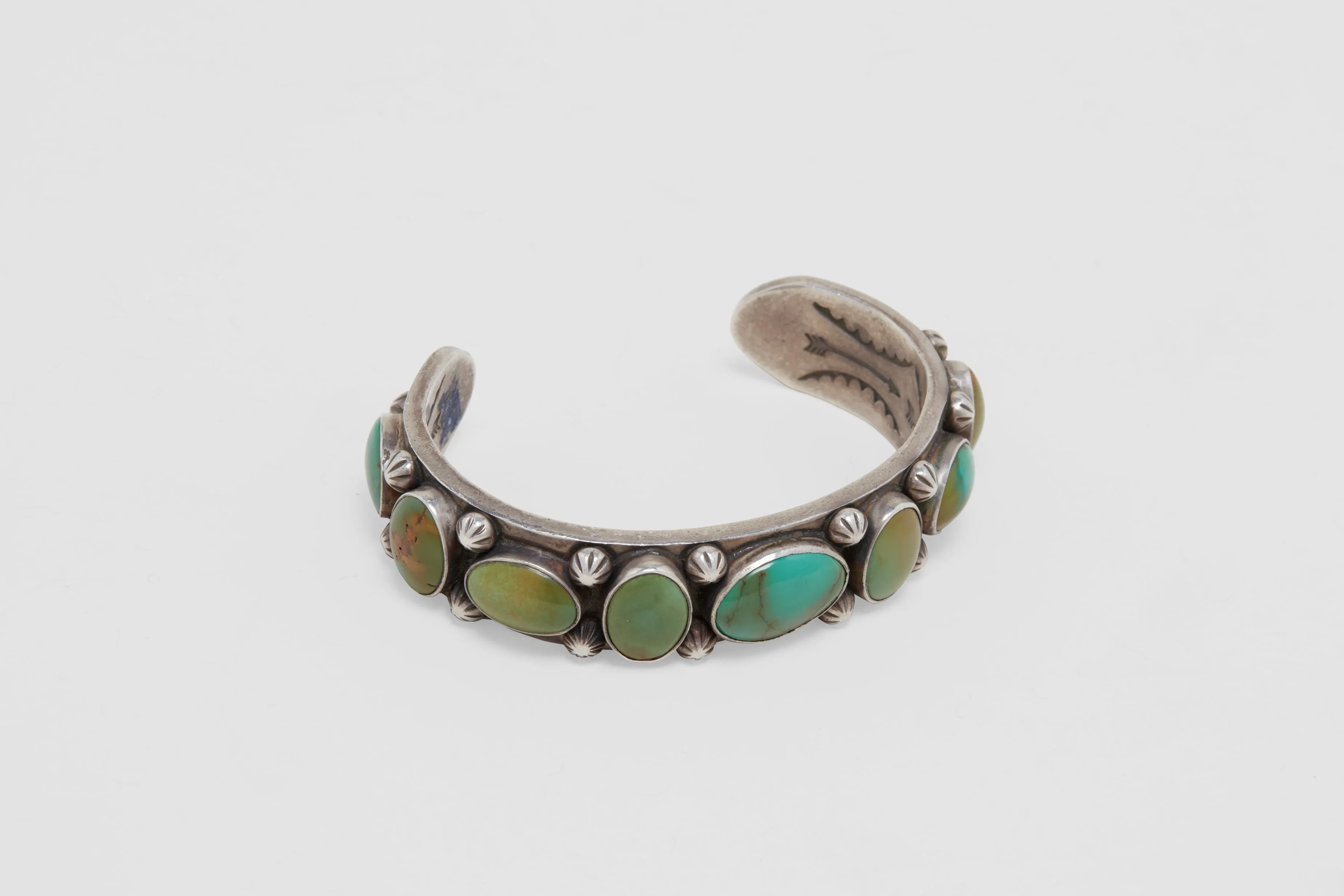 Heavy Silver Cuff with Turquoise