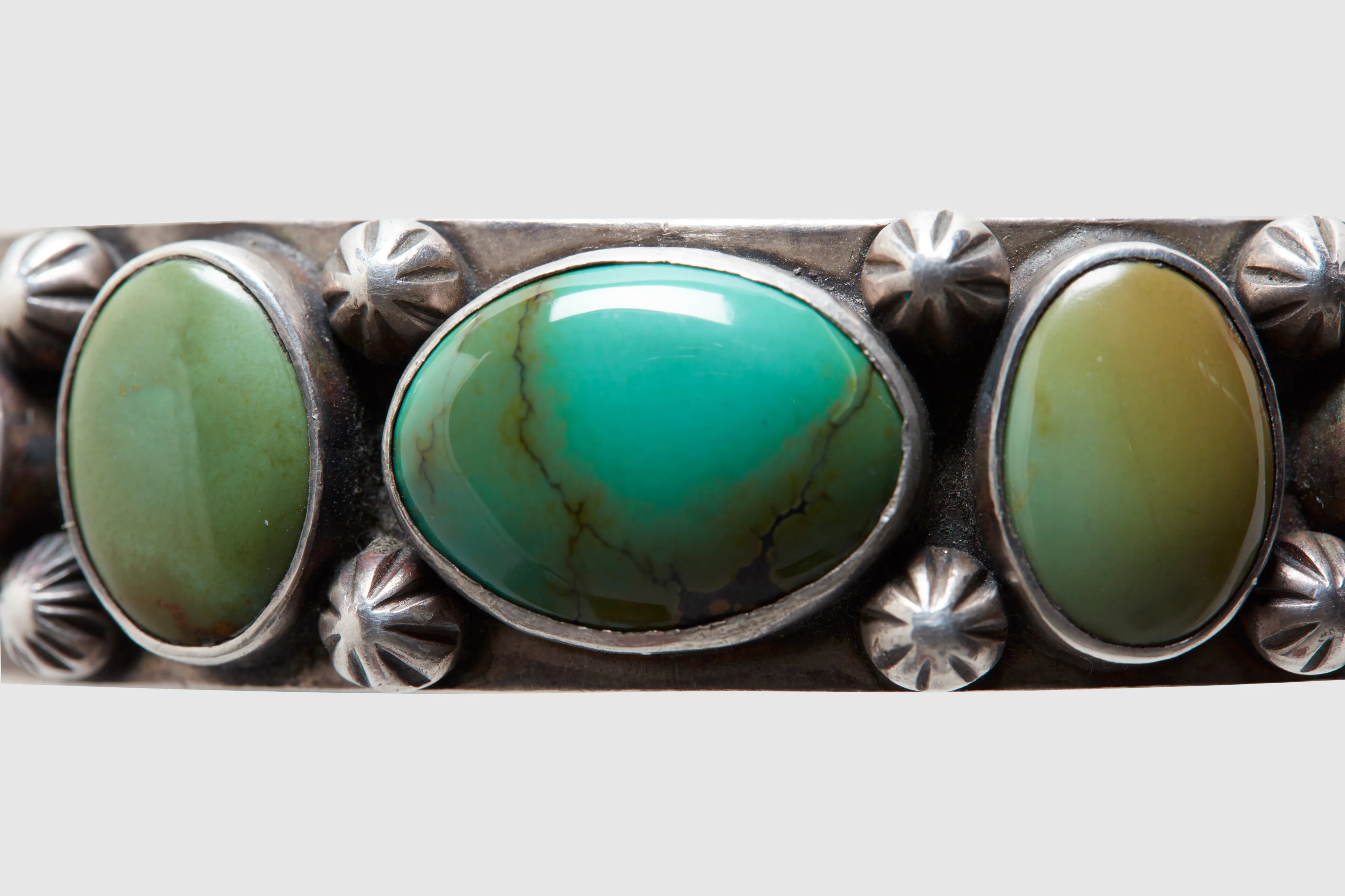 Heavy Silver Cuff with Turquoise