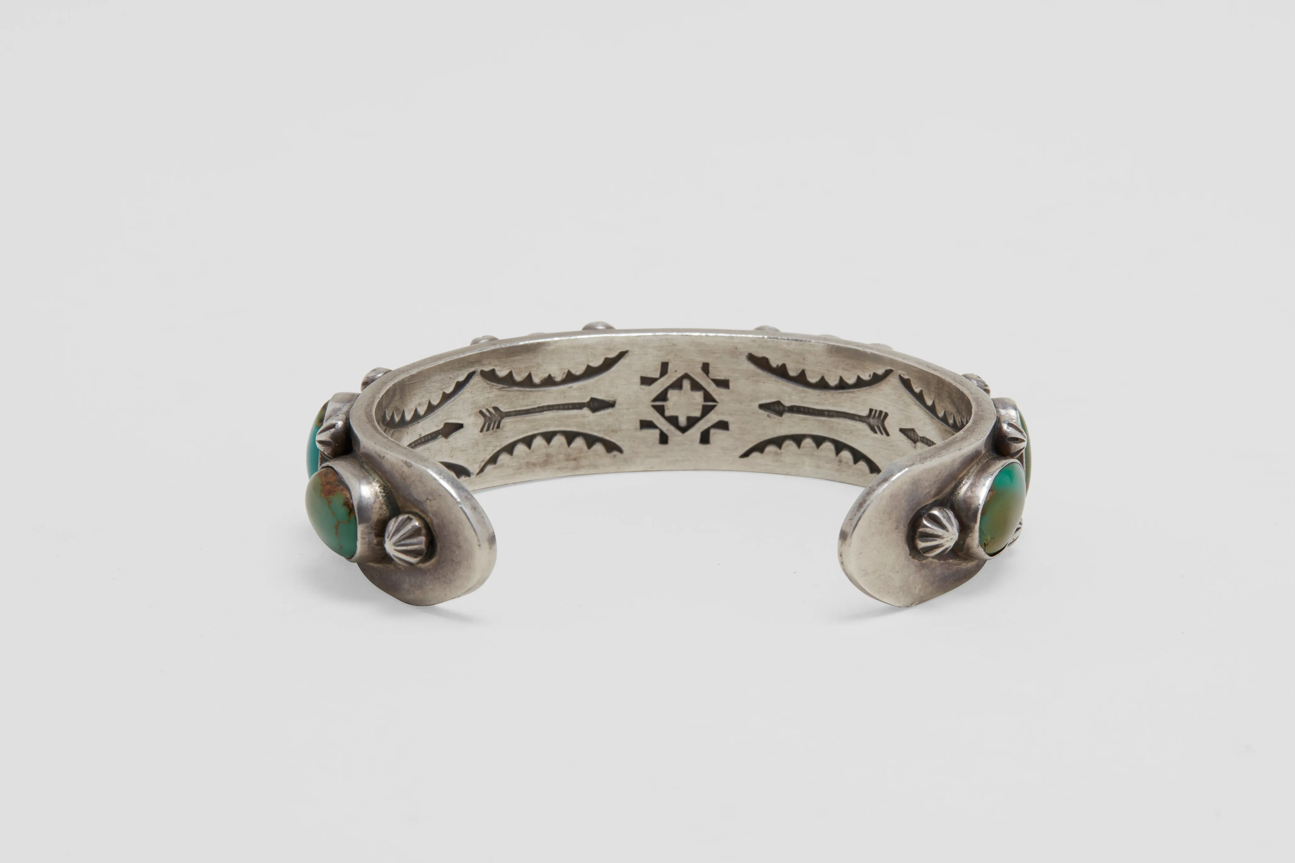 Heavy Silver Cuff with Turquoise