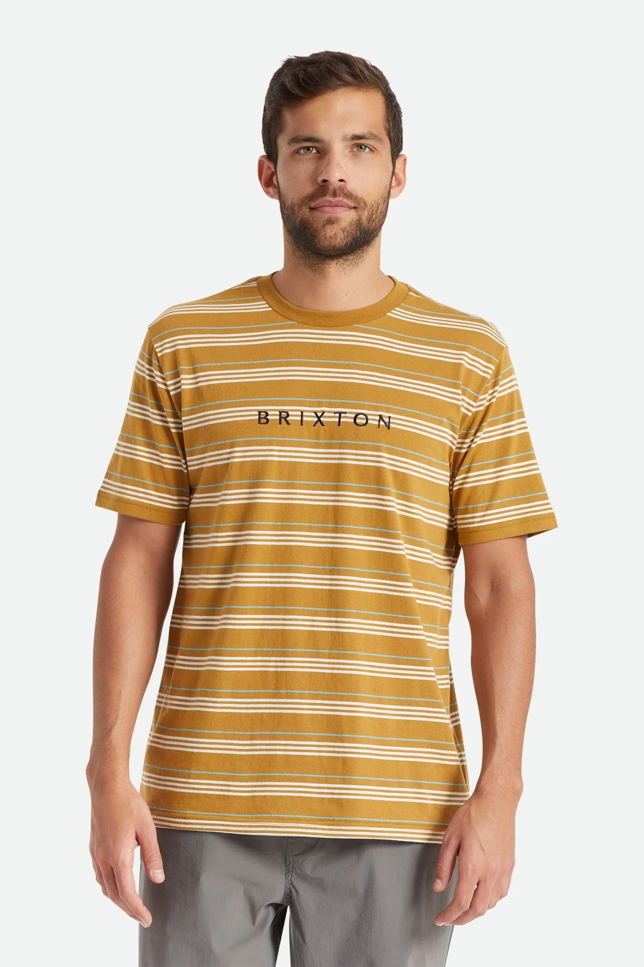 Hilt Alpha Line S/S Knit - Medal Bronze/Off White/Teal