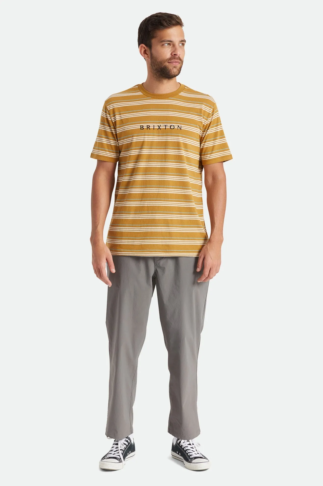 Hilt Alpha Line S/S Knit - Medal Bronze/Off White/Teal
