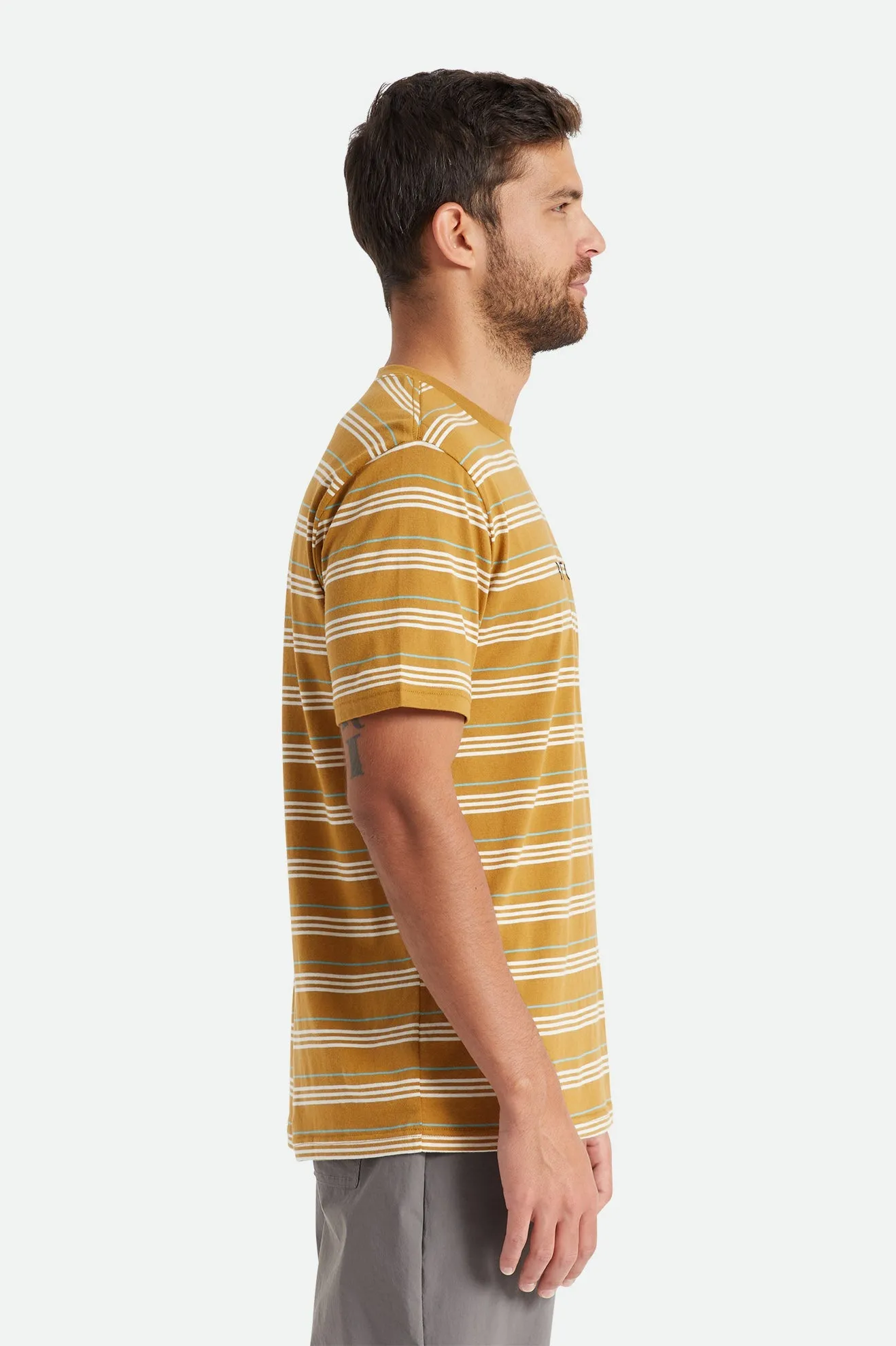 Hilt Alpha Line S/S Knit - Medal Bronze/Off White/Teal