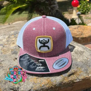 Hooey "Zenith" Burgundy/White Mesh Back Snapback Trucker Cap