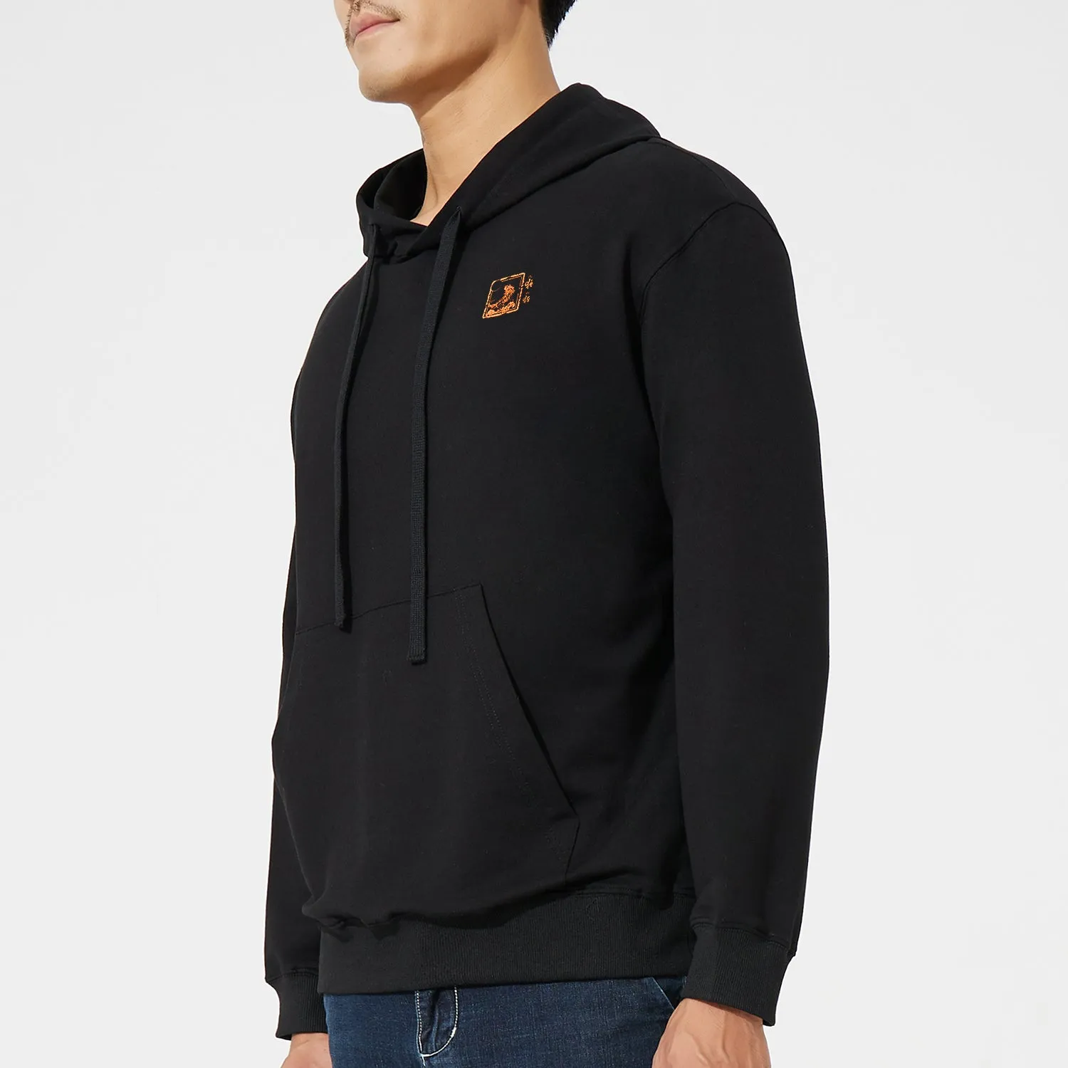 HUGE SPORTS Classic Revival Black Hoodie - Mountains & Seas Series