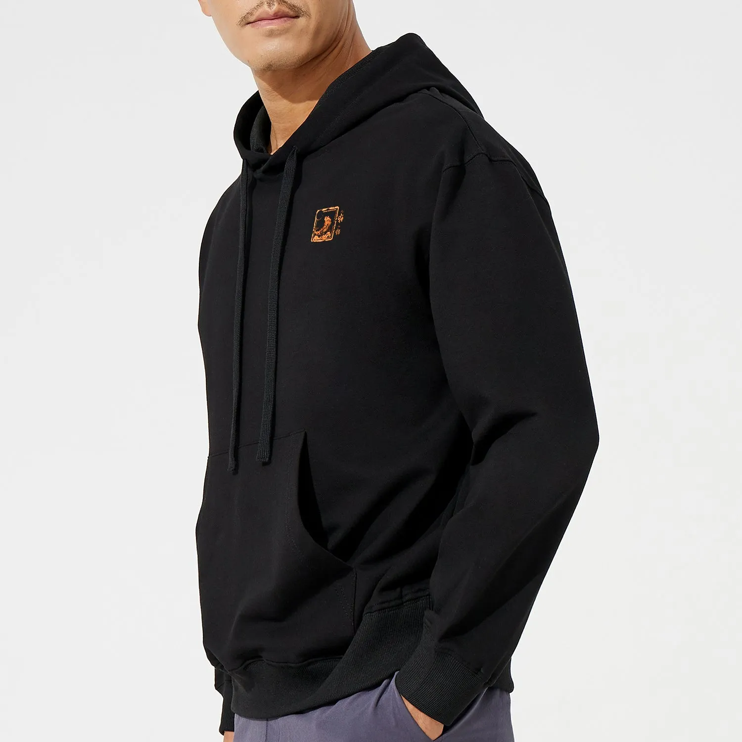 HUGE SPORTS Classic Revival Black Hoodie - Mountains & Seas Series