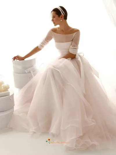 Illusion Sleeve Wedding Dress