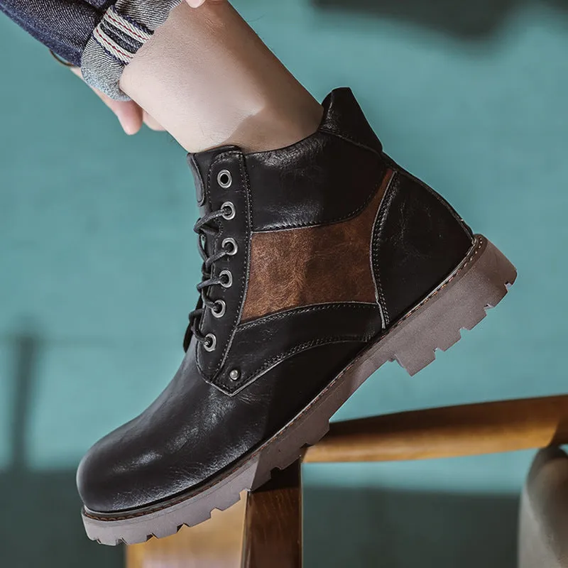 INSTOCK-Cross-border large size men's leather boots
