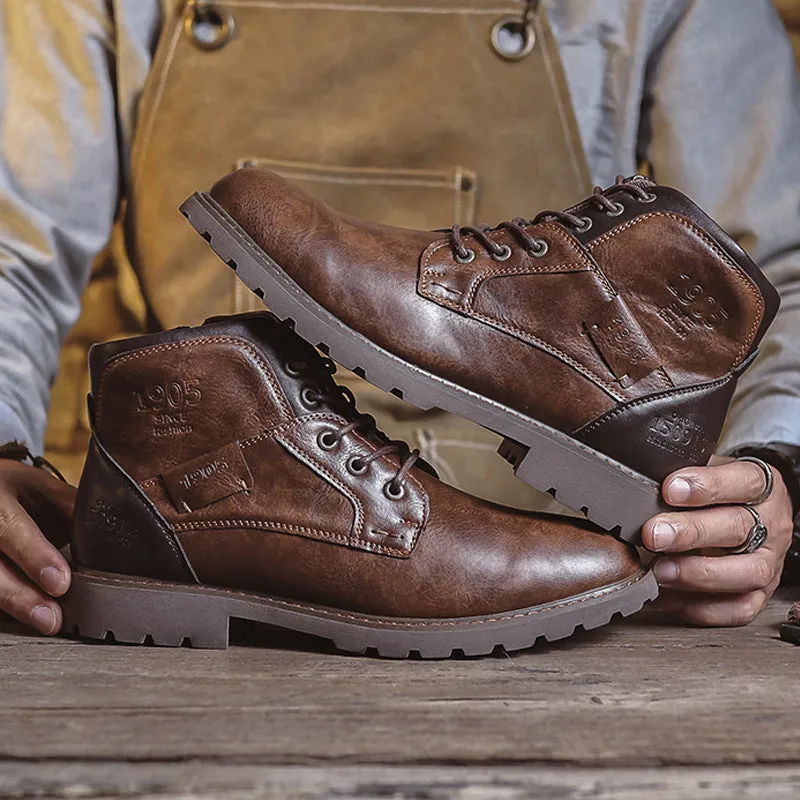 INSTOCK-Cross-border large size men's leather boots