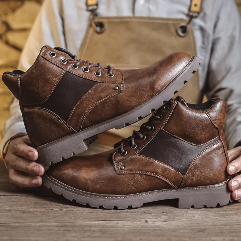 INSTOCK-Cross-border large size men's leather boots