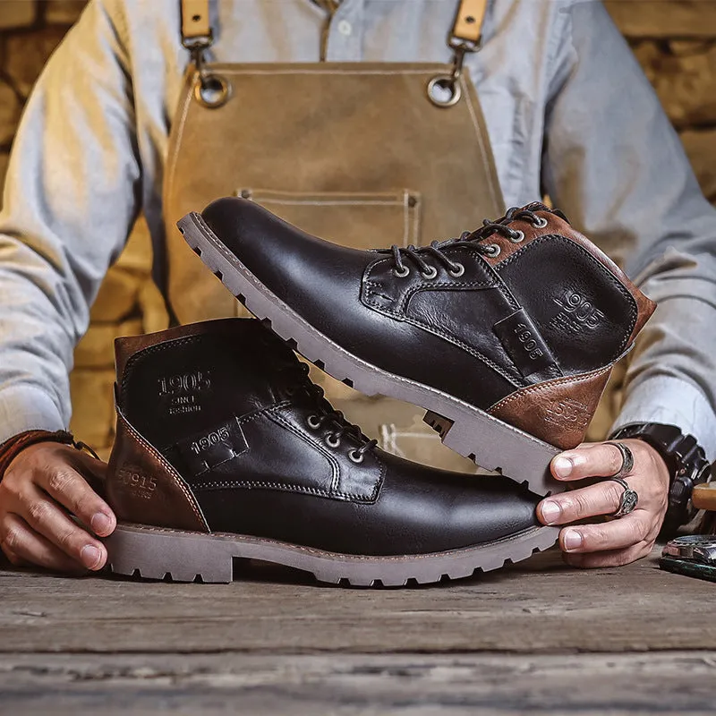 INSTOCK-Cross-border large size men's leather boots