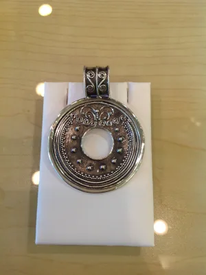 Intricate Round Sterling Silver Pendant