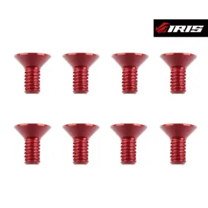 Iris M3x6mm Aluminium Flat Head Screws (Red | 8pcs)