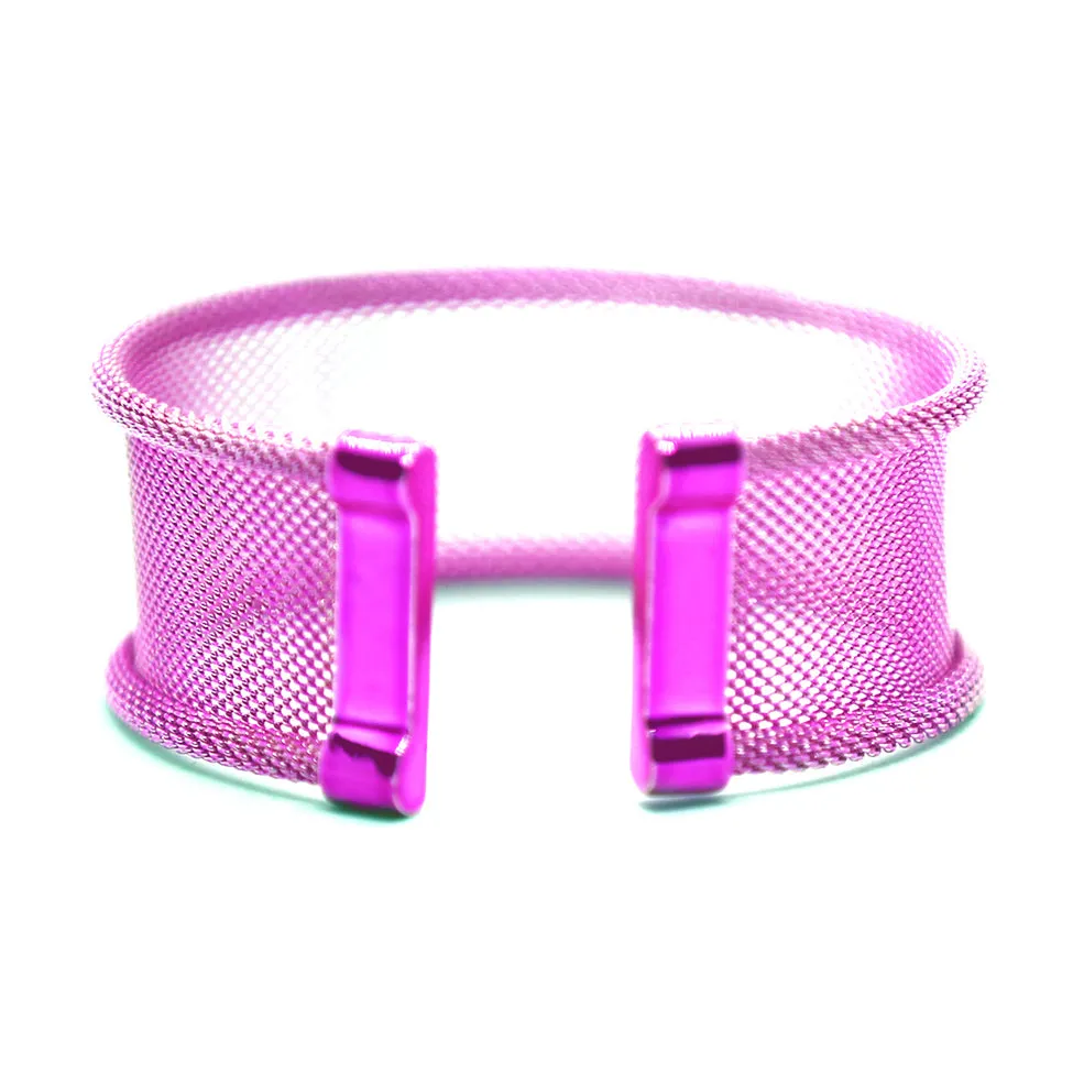Iris: Pink Mesh Opened Bracelet