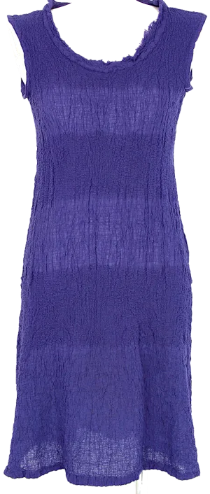 ISSEY MIYAKE Japan. "me" Eggplant Color Cauliflower Striped Dress