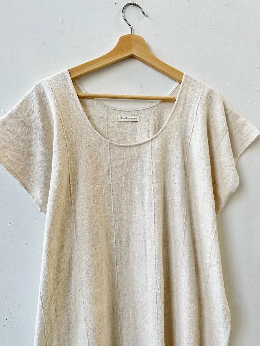 Ivory Tassel Scoop Neck Dress