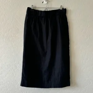 J. Crew Black Linen Pull On Midi Skirt Size S Office Careerwear Lightweight