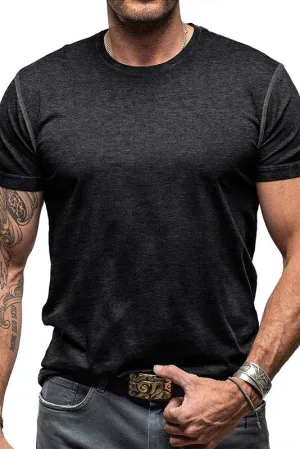 Jake Round Neck Henley - Black