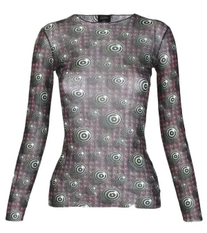 Jean Paul Gaultier MC Escher Print Mesh Top, AW96, Size 40 IT / US 4